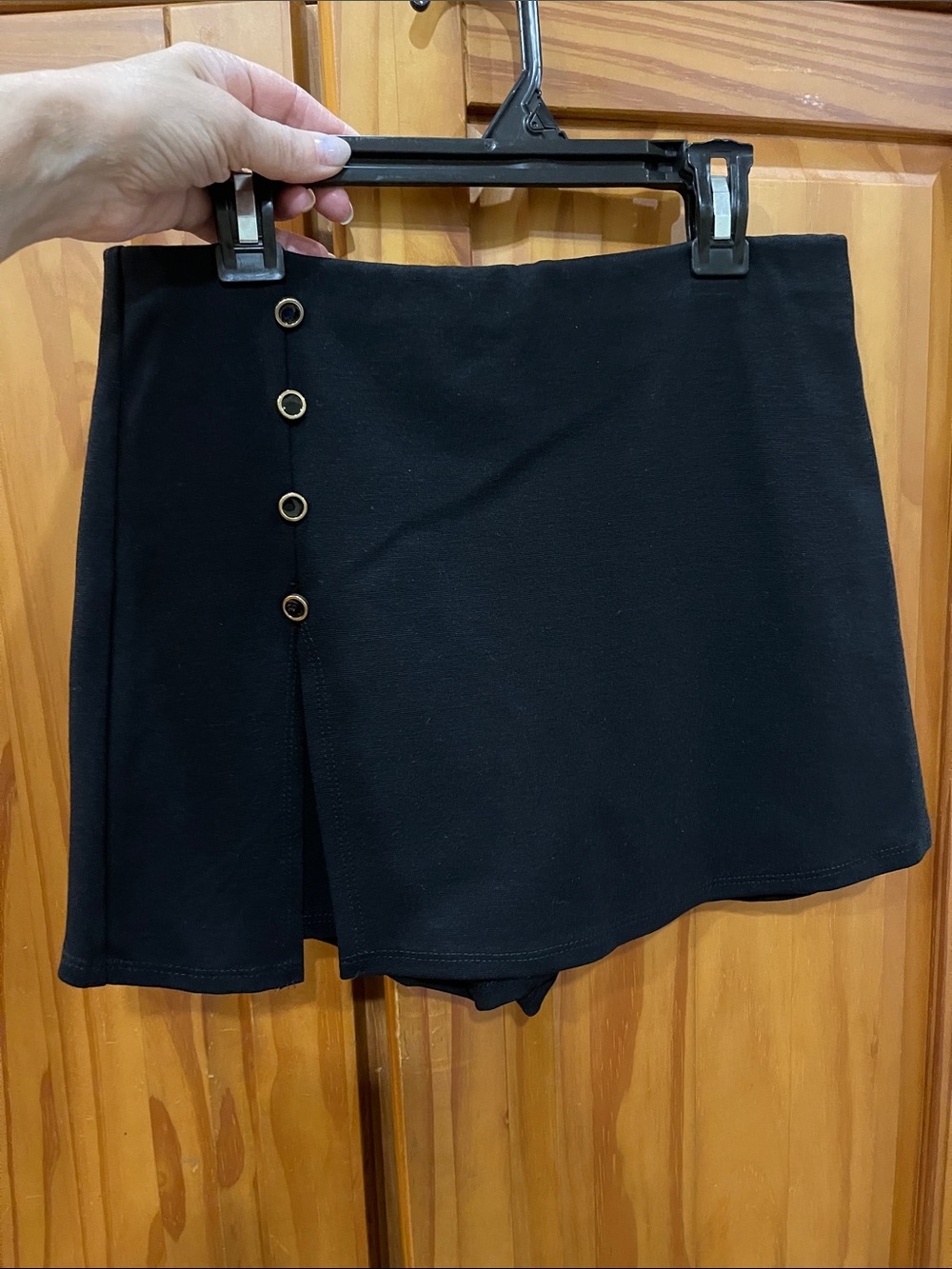 NWO Tags~ Mezzanine Black Button Detail Elastic Waist Short-Style Skort